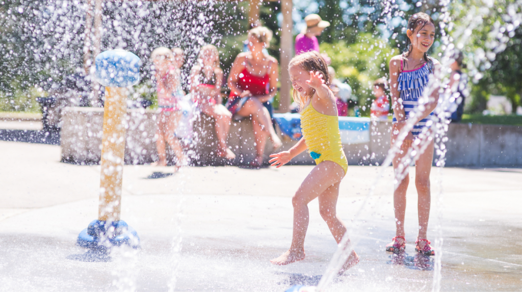 Stock Image of kids playing in waterpark