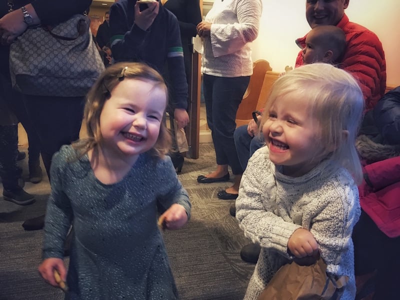 Smiling little ones at Winter Market