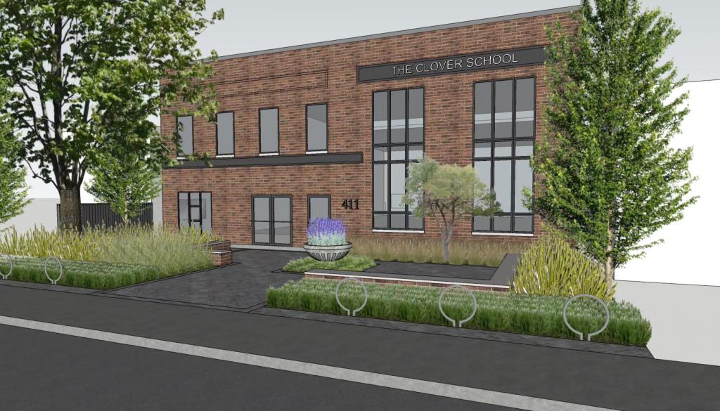 Rendering of the front landscaping plan.