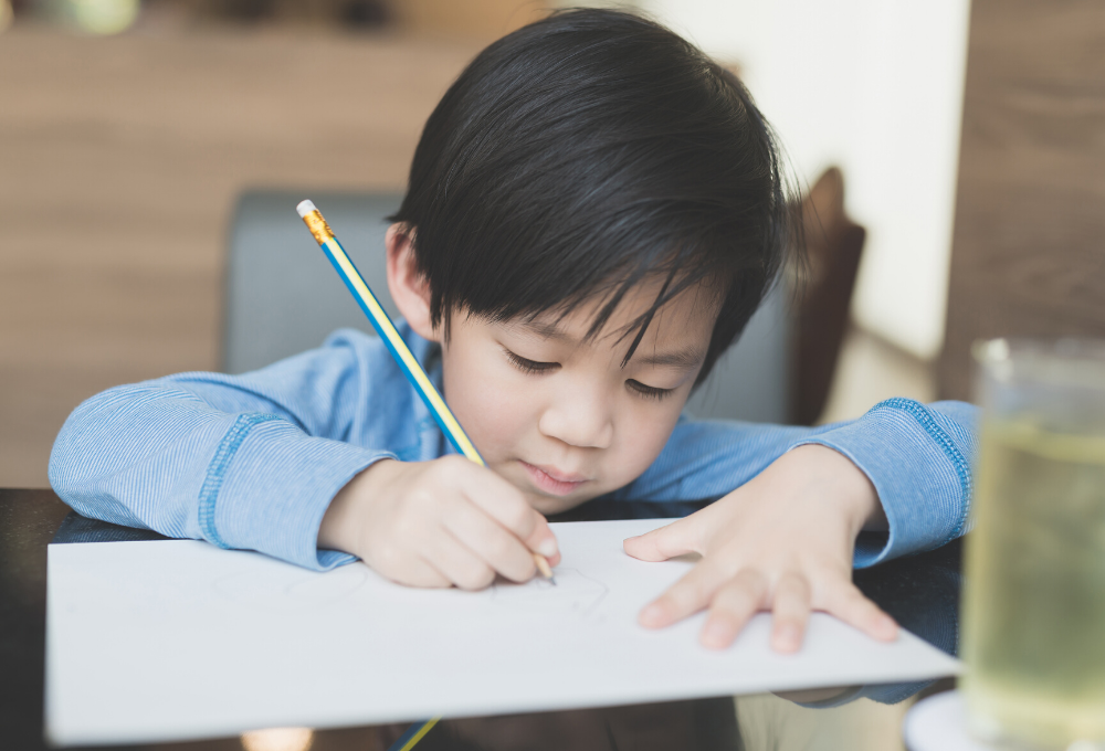 Child doing homework