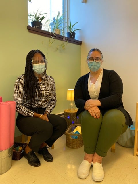 Team Elm Class in their cozy corner.