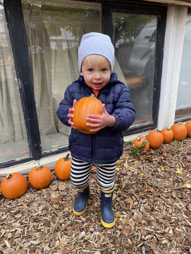 Student with Pumpkin
