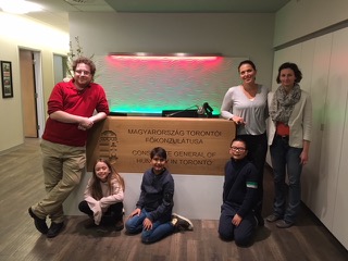 Mr. Manly and the Montessori Model United Nations Club at the Hungarian Consulate
