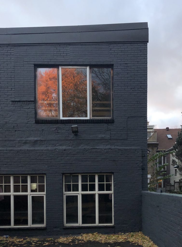 Back of the building painted black