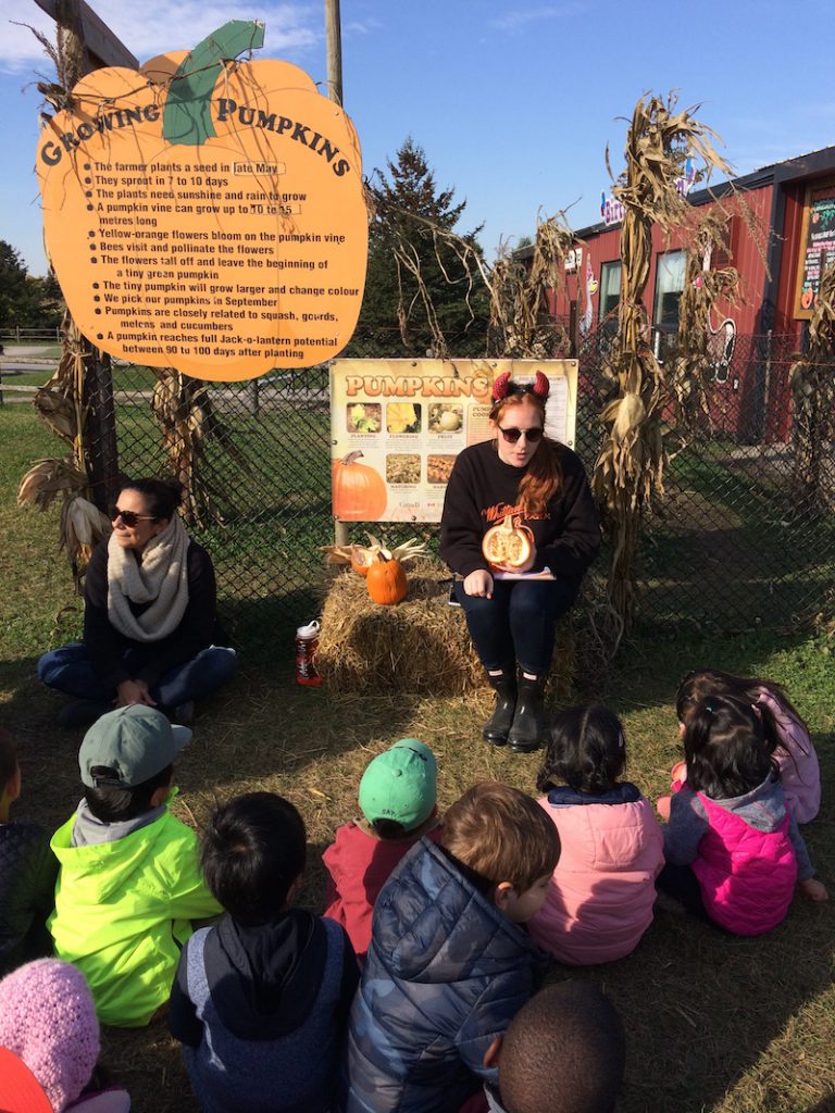 Students listening at Whittamore’s Farms