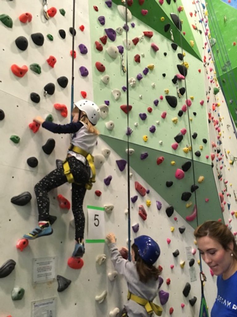 Students Climbing at Basecamp Climbing