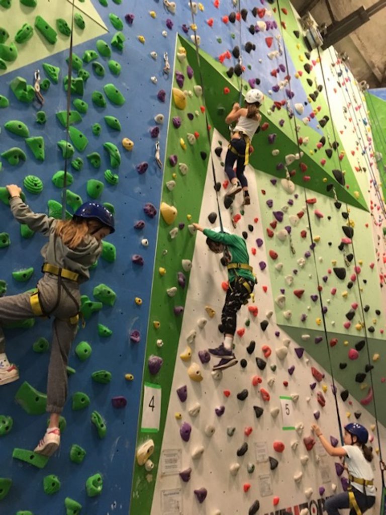 Students Climbing at Basecamp Climbing