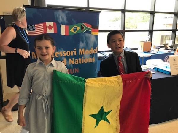 Students with flags