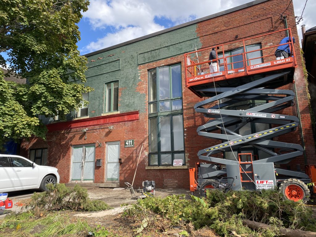Construction Equipment in front of the Campus Building