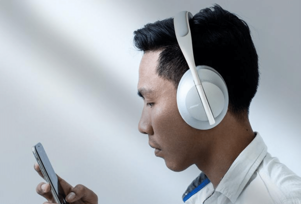 Man with headphones on