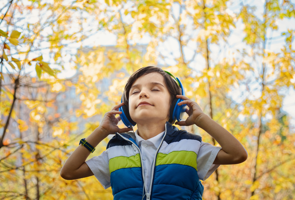 Child with headphones