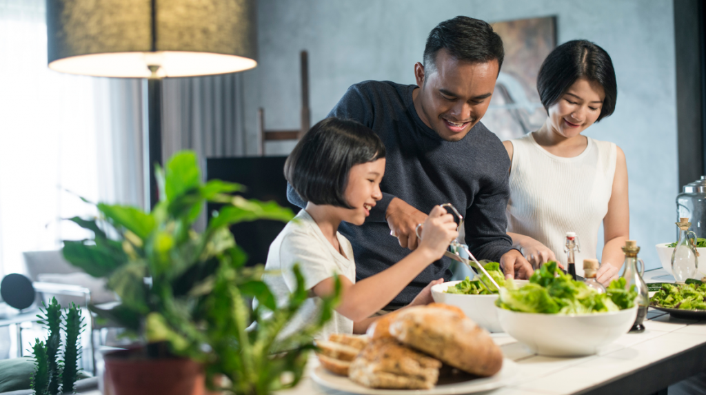 Stock Family making Food