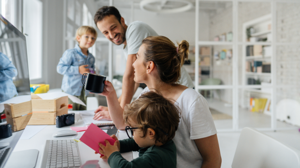 Family working