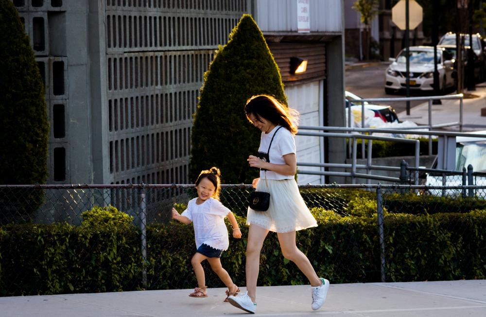 Mother and Child running